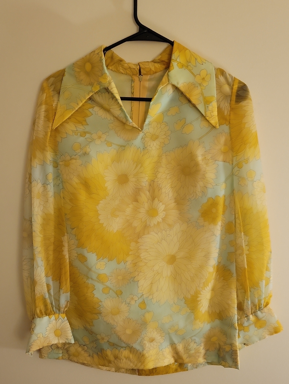 Handmade VintageYellow Floral Women’s Blouse